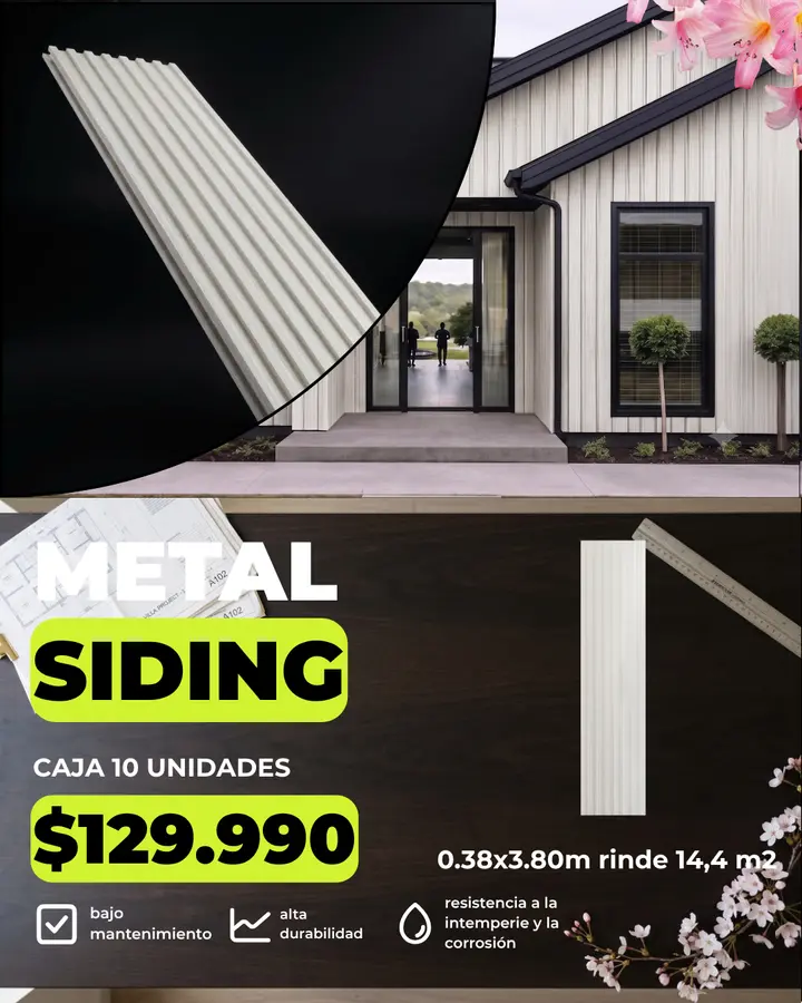Oferta Metal Siding 3,80 m color Blanco (MF-CC6): $129.990 por caja, antes $139.990