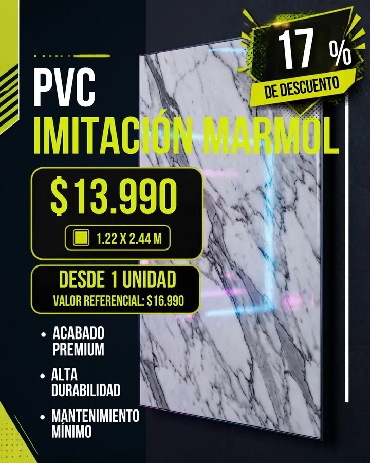 Afiche Cyber Monday MF: Láminas PVC imitación mármol