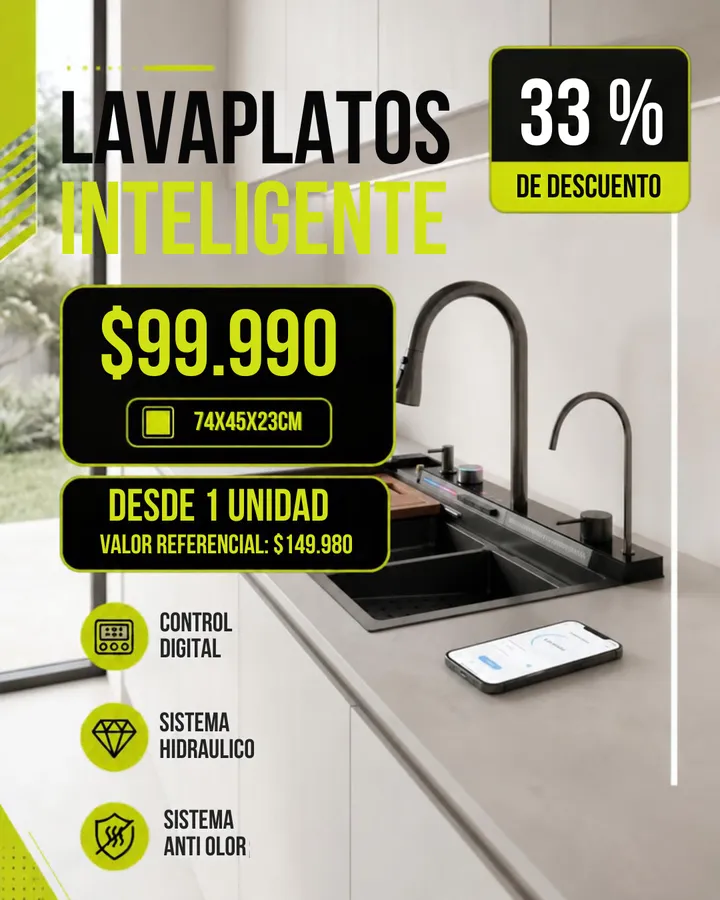Afiche Cyber Monday MF: Lavaplatos inteligente