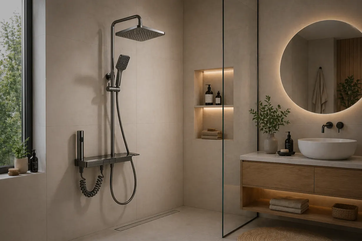 Duchas MF-H885 para hogar, MF Design — Ducha inteligente con diseño moderno y control intuitivo para mayor comodidad.