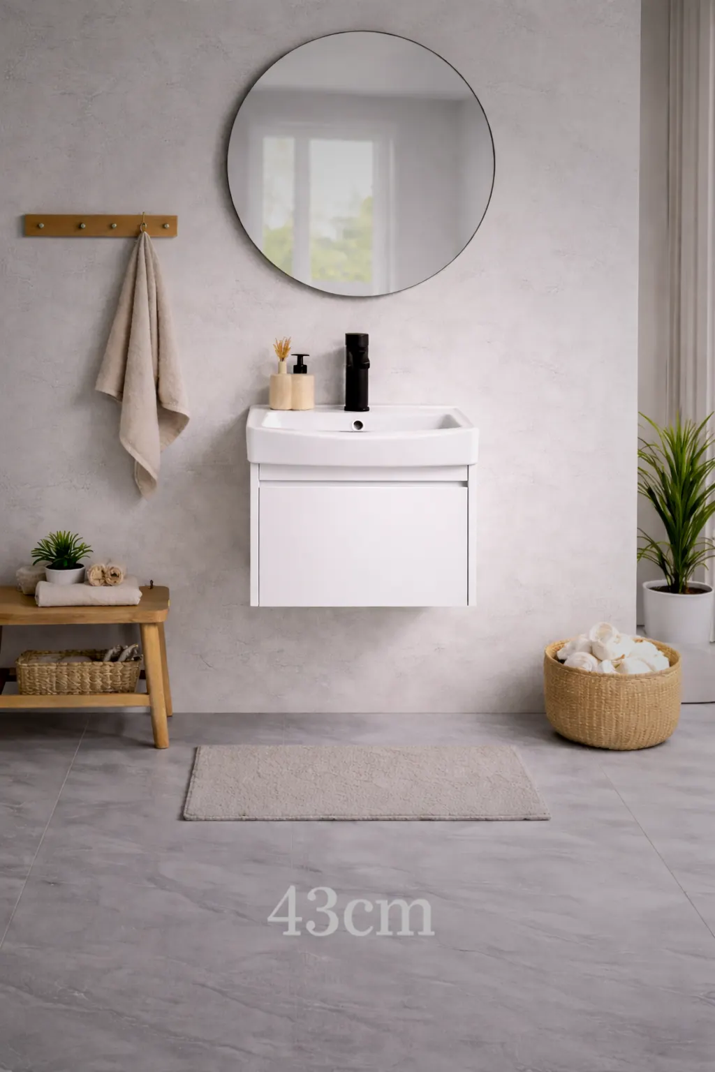Vanitorio MF-BLANCO para hogar, MF Design — Mueble funcional para baño, con almacenamiento práctico y diseño moderno.