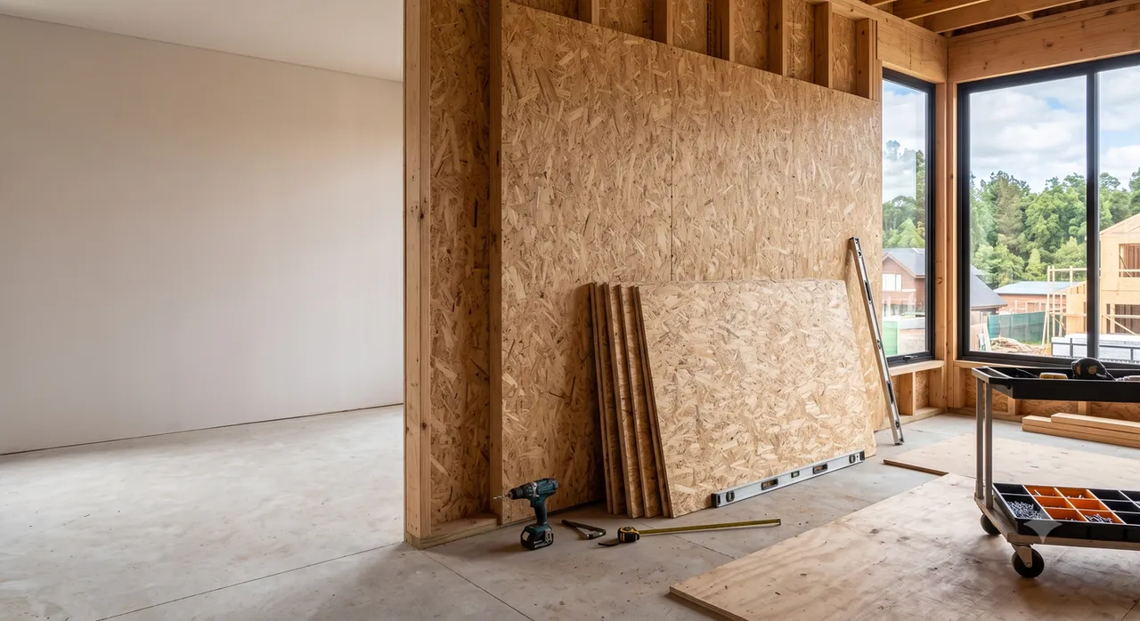 Tablero OSB 8 mm instalado en obra, MF Design