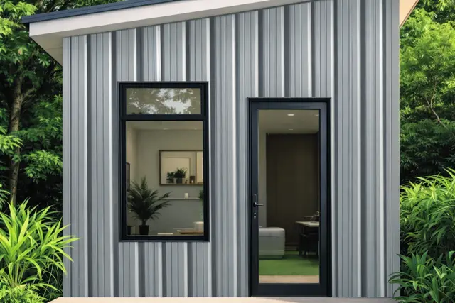 Zinc MF-5V-GRIS para techumbre y muro exterior, MF Design — Zinc Prepintado Plancha de zinc prepintado en color gris