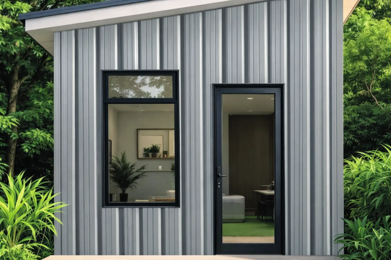 Zinc MF-5V-GRIS para techumbre y muro exterior, MF Design — Zinc Prepintado Plancha de zinc prepintado en color gris