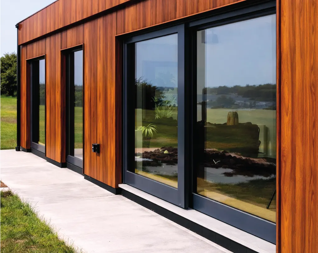 Zinc MF-NOGAL para techumbre y muro exterior, MF Design — Zinc Liso Plancha zinc liso en color nogal
