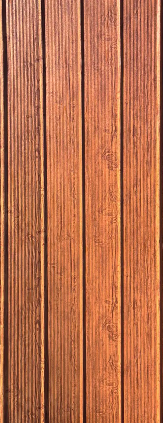 Zinc MF-WOOD para techumbre y muro exterior, MF Design — Zinc Prepintado GRAIN Plancha de zinc con acabado que imita madera