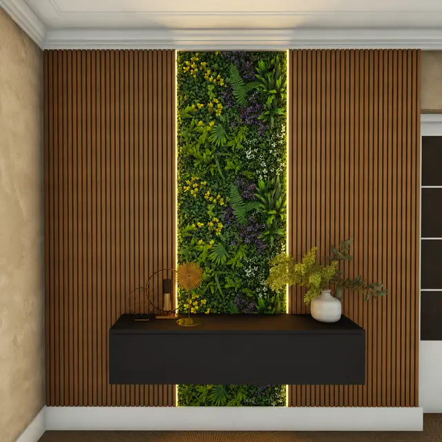Jardín Vertical follaje verde denso para exterior e interior, MF Design