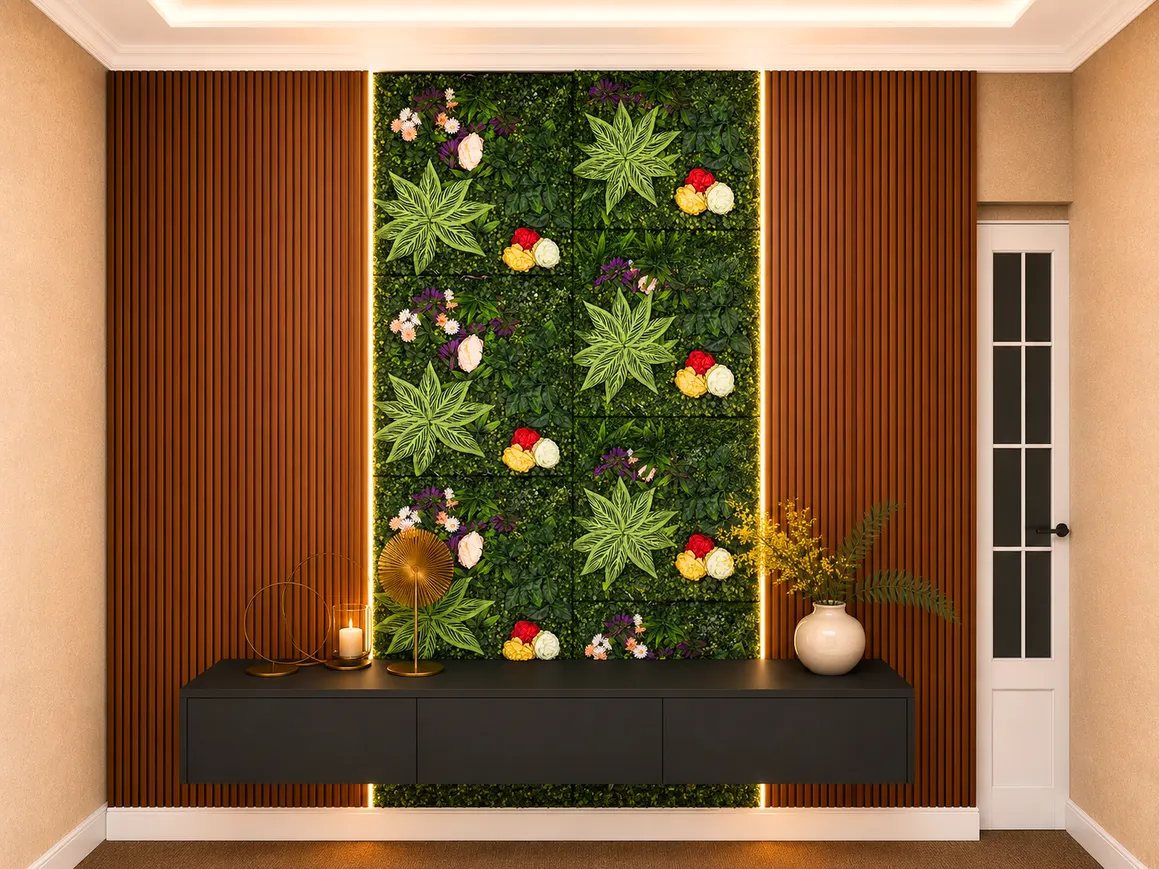 Jardín Vertical follaje con flores y frutos para exterior e interior, MF Design