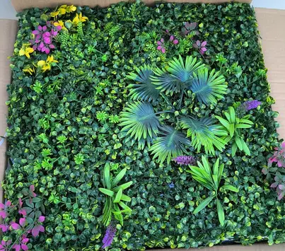 Jardín Vertical follaje con flores lila (MF-SLR5038) — vista 2