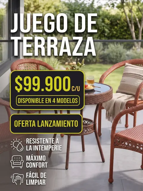 Juego de terraza mesa redonda — vista 8