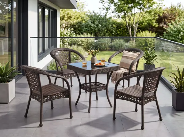 Juego de terraza mesa cuadrada — vista 2