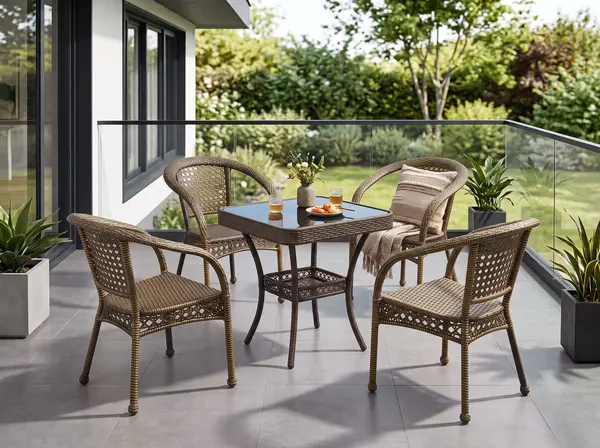 Juego de terraza mesa cuadrada — vista 3