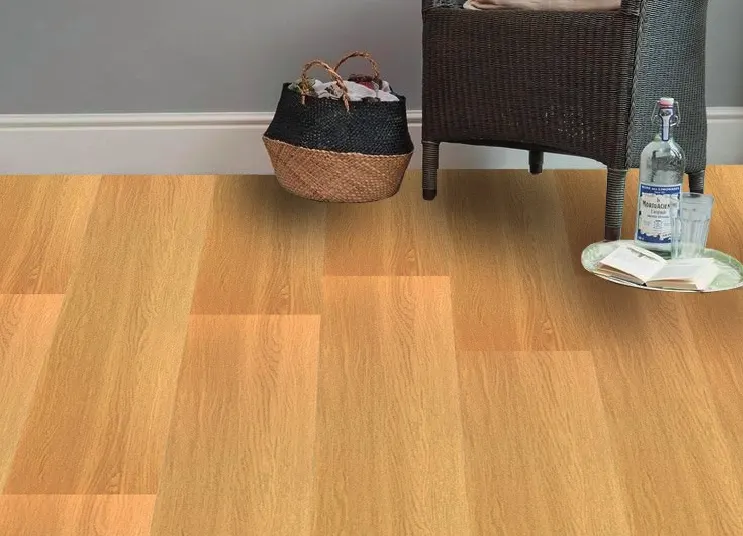 Piso MDF MF-907 para interior seco, MF Design — Piso MDF con lámina de impresión digital color roble claro, estilo madera natural que brinda luminosidad y…