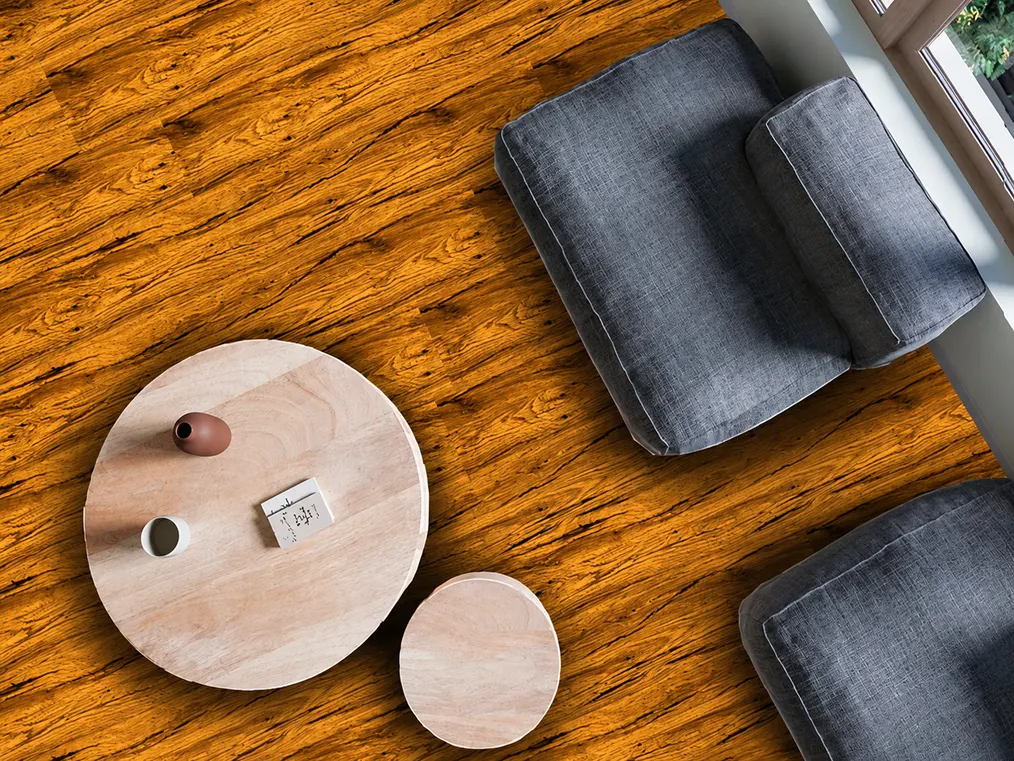 Piso SPC MF-16 para interior, MF Design — Piso SPC con lámina de impresión digital tipo roble miel estilo madera