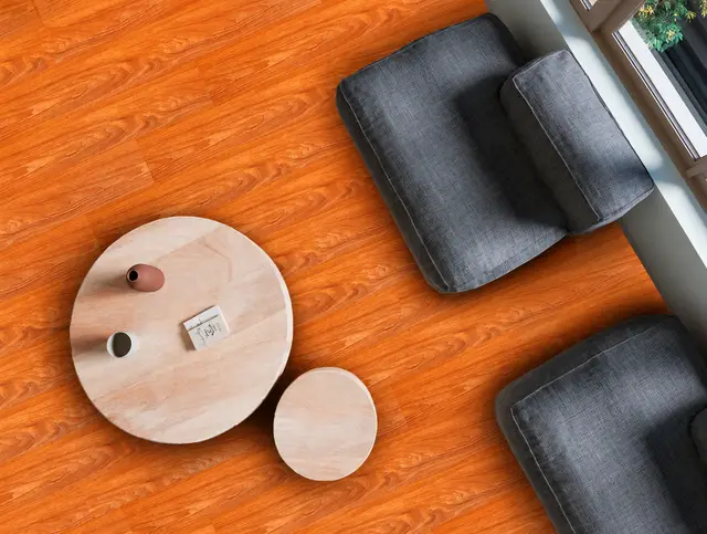 Piso SPC MF-29 para interior, MF Design — Piso SPC con lámina de impresión digital color cedro con diseño tipo madera