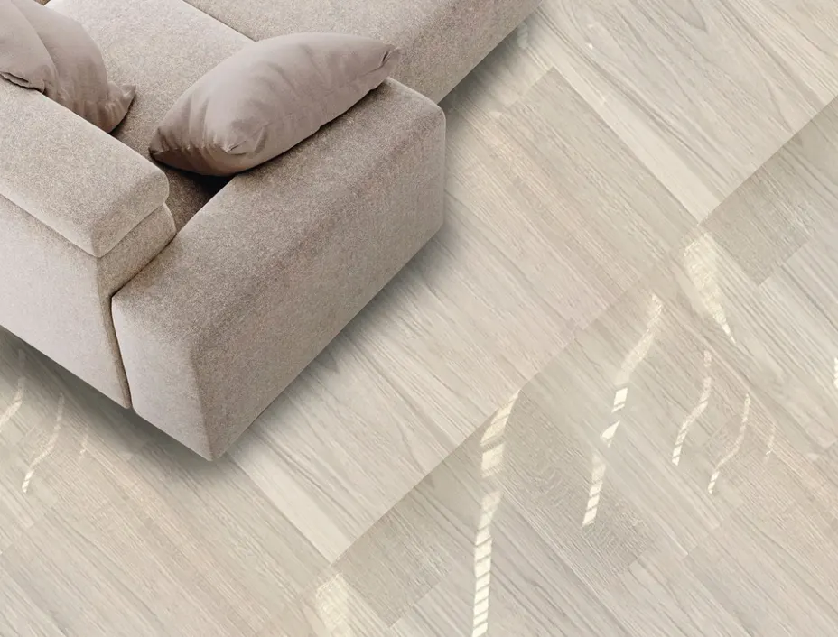 Porcelanato MF-68010017 para piso y muro, interior/exterior, MF Design — Porcelanato en tono claro con sutiles vetas estilo madera pero con acabado moderno