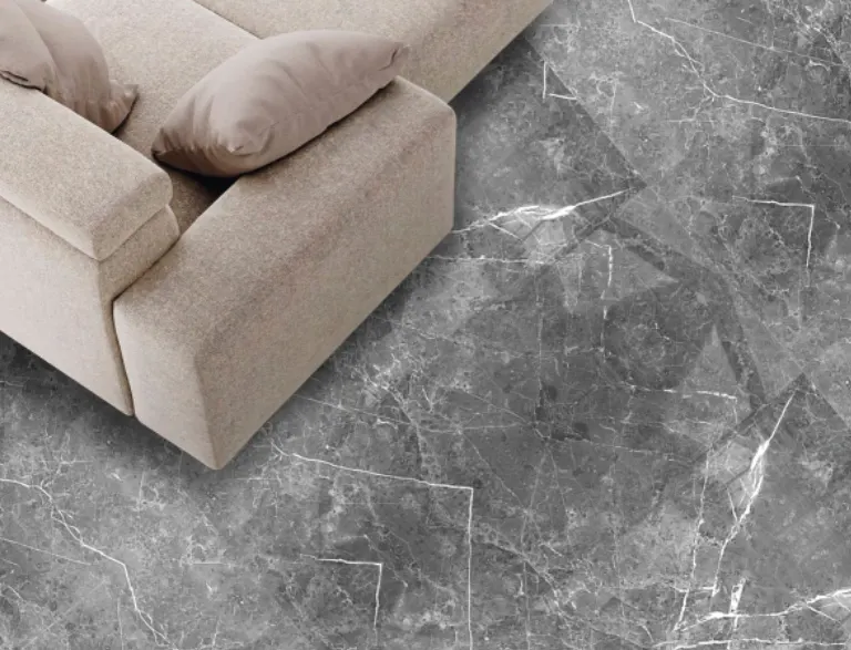 Porcelanato MF-6D0206 para piso y muro, interior/exterior, MF Design — Porcelanato gris con ventas blancas, elegantes y moderno