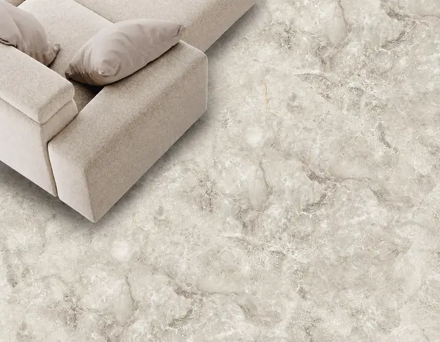 Porcelanato MF-6D0411 para piso y muro, interior/exterior, MF Design — Porcelanato gris con vetas suaves