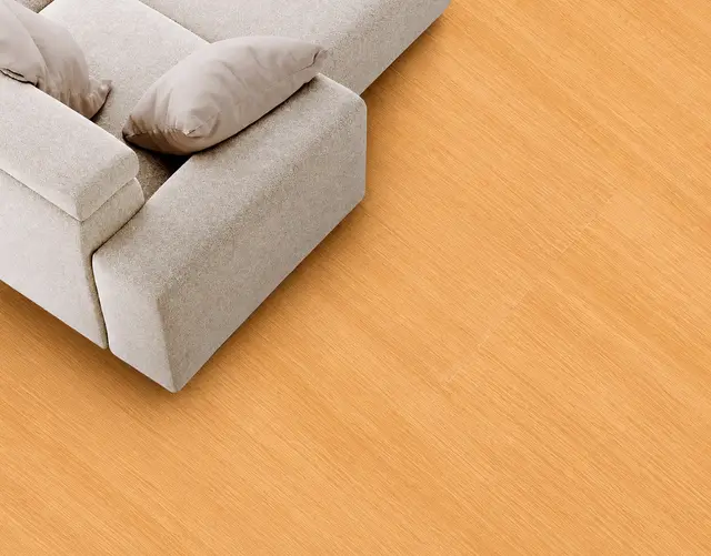 Porcelanato MF-6D1110 para piso y muro, interior/exterior, MF Design — Porcelanato efecto madera en tono miel, con ligeras vetas suaves