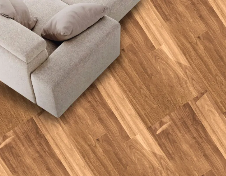 Porcelanato MF-6D1112 para piso y muro, interior/exterior, MF Design — Porcelanato efecto madera en tono cálido, con vetas marcadas