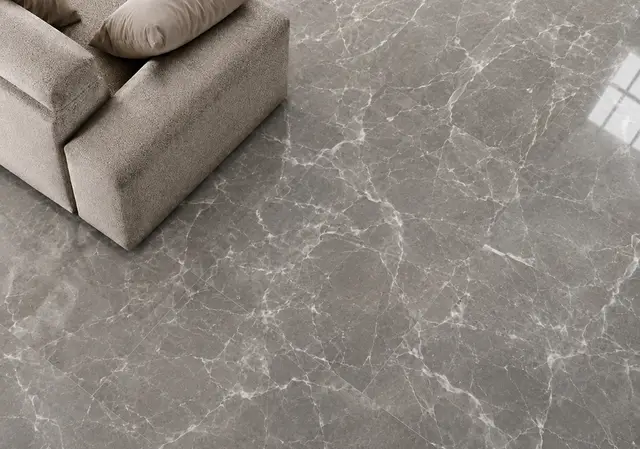 Porcelanato MF-MX66040 para piso y muro, interior/exterior, MF Design — Porcelanato tipo piedra con vetas marcadas en color blanco