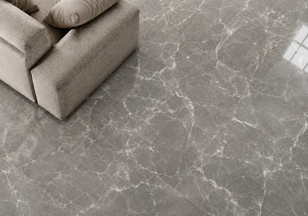 Porcelanato MF-MX66040 para piso y muro, interior/exterior, MF Design — Porcelanato tipo piedra con vetas marcadas en color blanco
