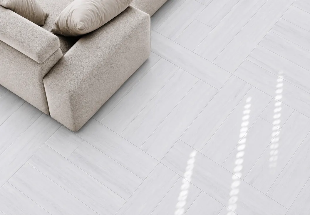 Porcelanato MF-MX66205 para piso y muro, interior/exterior, MF Design — Porcelanato que simula madera en tono gris