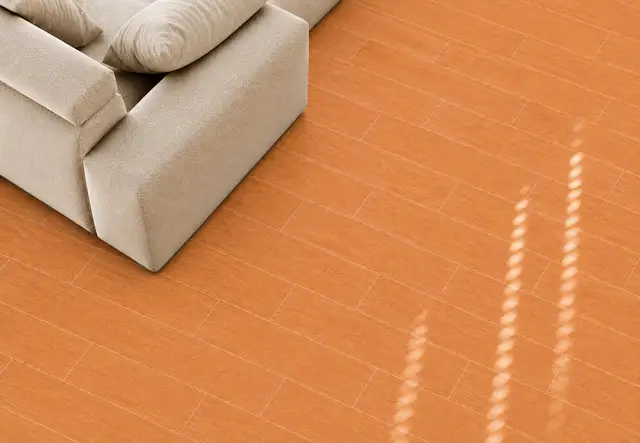 Porcelanato MF-MX66213 para piso y muro, interior/exterior, MF Design — Porcelanato estilo madera tono cerezo con patrón y ligeras vetas