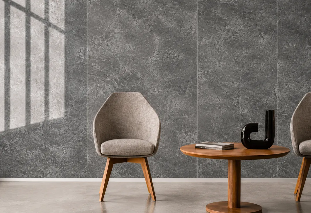 Lámina PVC MF-S1542 para interior y exterior protegido, MF Design — Lámina de PVC imitación mármol tipo piedra en tono gris