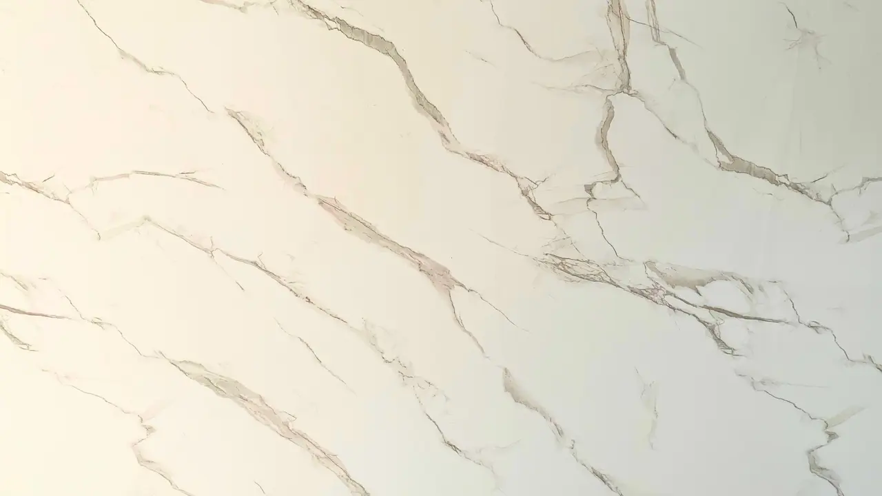 Lámina PVC MF-S1560 imitación mármol, mármol blanco crema con vetas suaves — MF Design