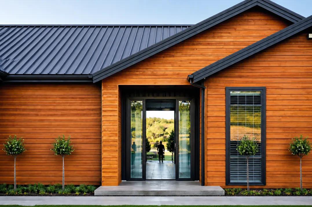 Metal Siding MF-CC2 para exterior, MF Design — Metal Siding en acabado tipo madera.