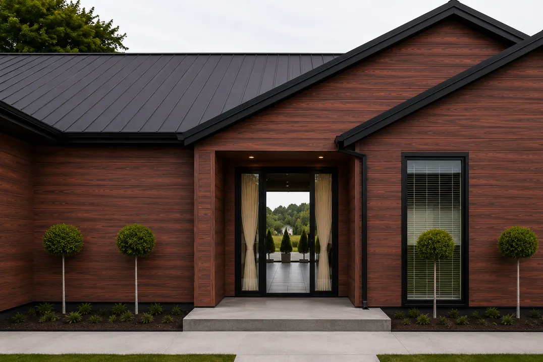 Metal Siding MF-PBDZ5 para exterior, MF Design — Metal Siding en acabado tipo madera.