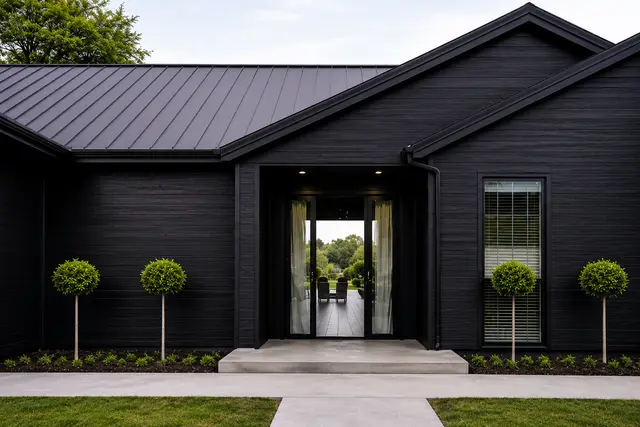 Metal Siding MF-PMSX5 para exterior, MF Design — Metal Siding en acabado madera.