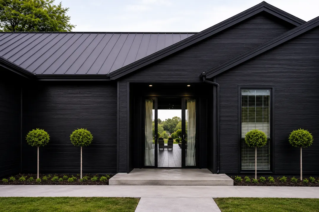 Metal Siding MF-PMSX5 para exterior, MF Design — Metal Siding en acabado madera.
