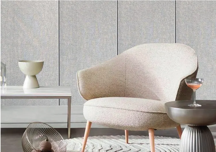 Panel Bambú QB MF-QB11 para interior y exterior protegido, MF Design — Panel Bambú QB acabado tono gris claro con una textura fina tipo tela lo que le da un aspecto moderno, suave…