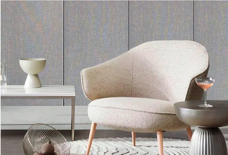 Panel Bambú QB MF-QB9 para interior y exterior protegido, MF Design — Panel Bambú QB textura tipo lino en un gris medio elegante que aporta neutralidad, modernidad y un acabado…
