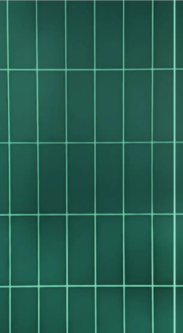 Panel Muro SPC MF-06 para interior, MF Design — Panel mural SPC con estética tipo cerámica en un profundo tono verde esmeralda.