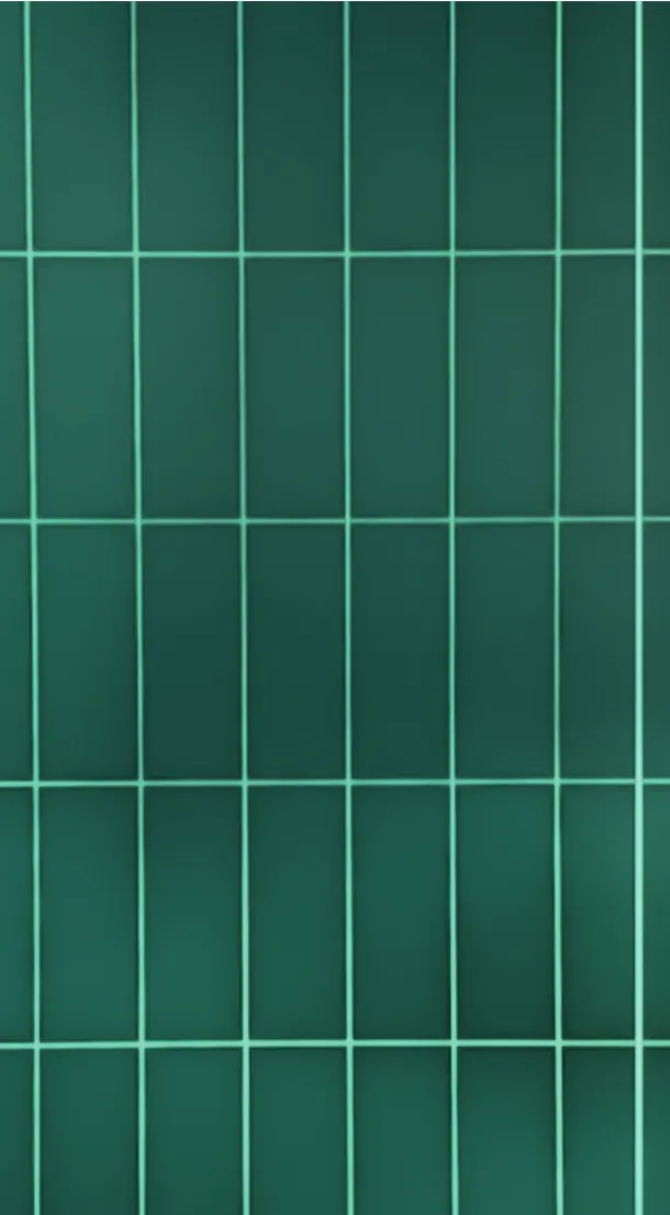 Panel Muro SPC MF-06 para interior, MF Design — Panel mural SPC con estética tipo cerámica en un profundo tono verde esmeralda.