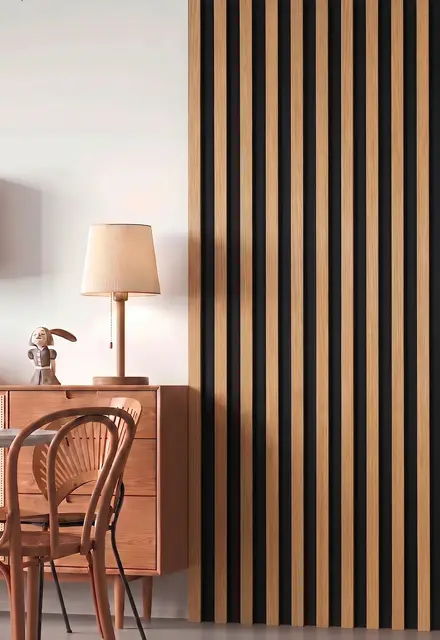Wall Panel W bicolor negro y roble claro (MF-BB2502) — vista 1