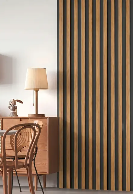 Wall Panel W bicolor negro y roble (MF-BB2503) — vista 1